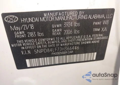 2018 Hyundai Elantra Value Edition from USA, damaged, VIN 5NPD84LF7JH366446